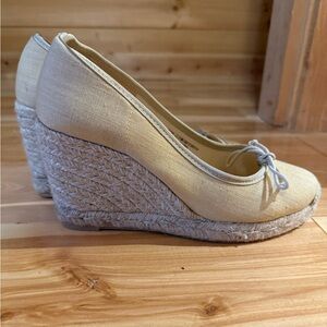 Women's Beige Espadrille Wedge Shoes